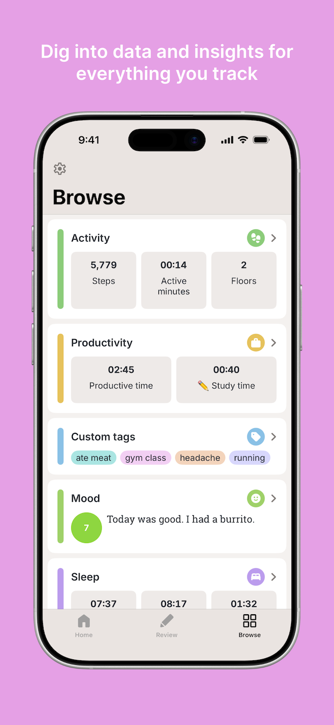 Exist for iOS Browse tab screenshot