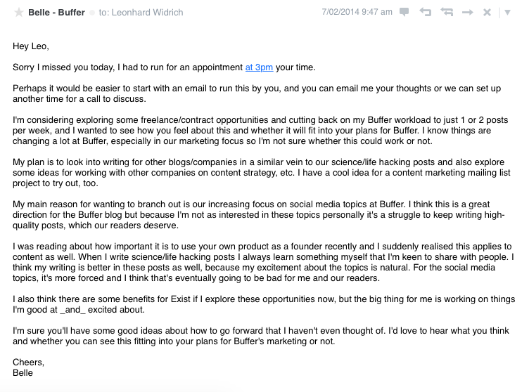 email to Leo