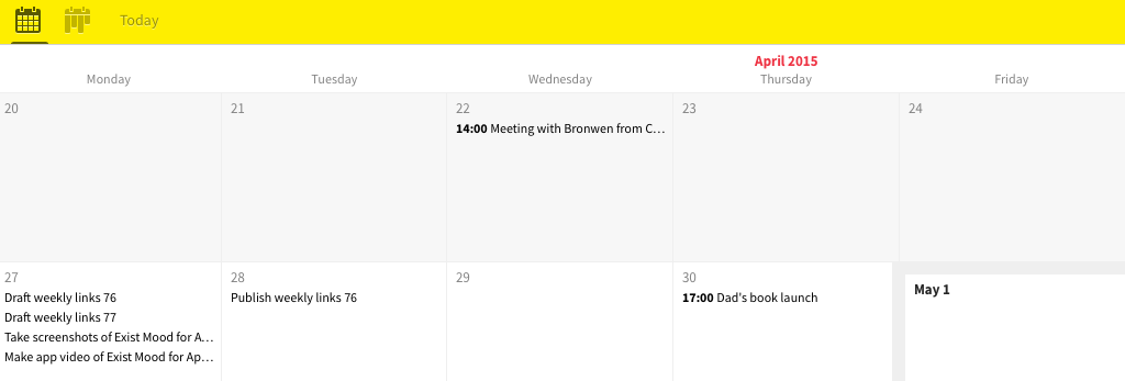 Calendar view