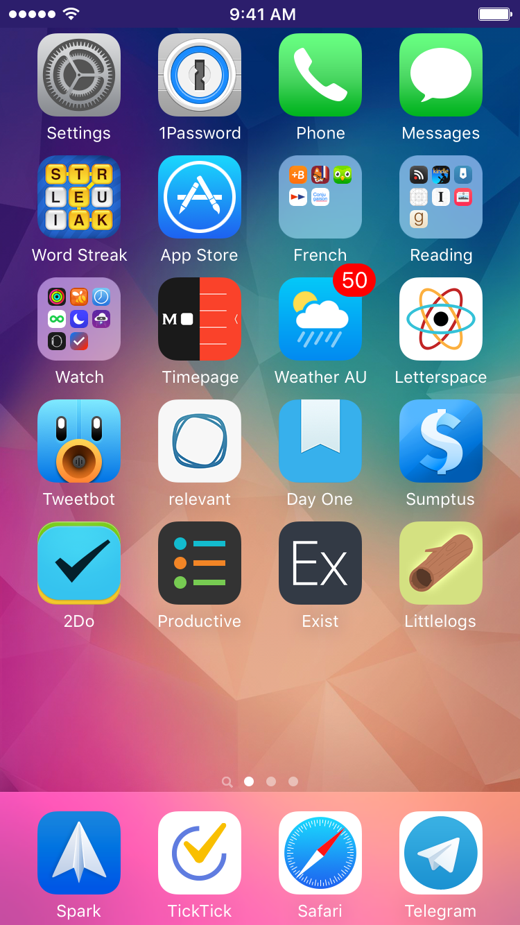 iPhone homescreen