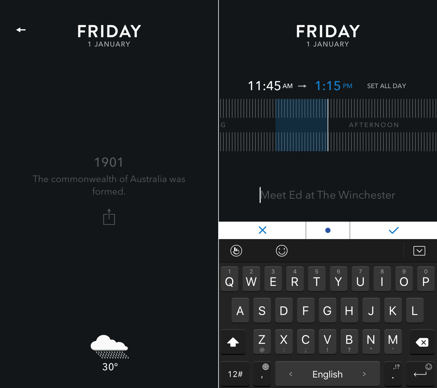 Timepage screenshot