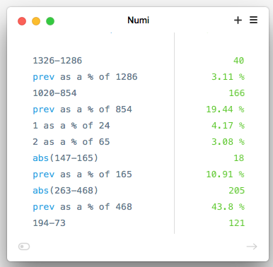 Numi functions