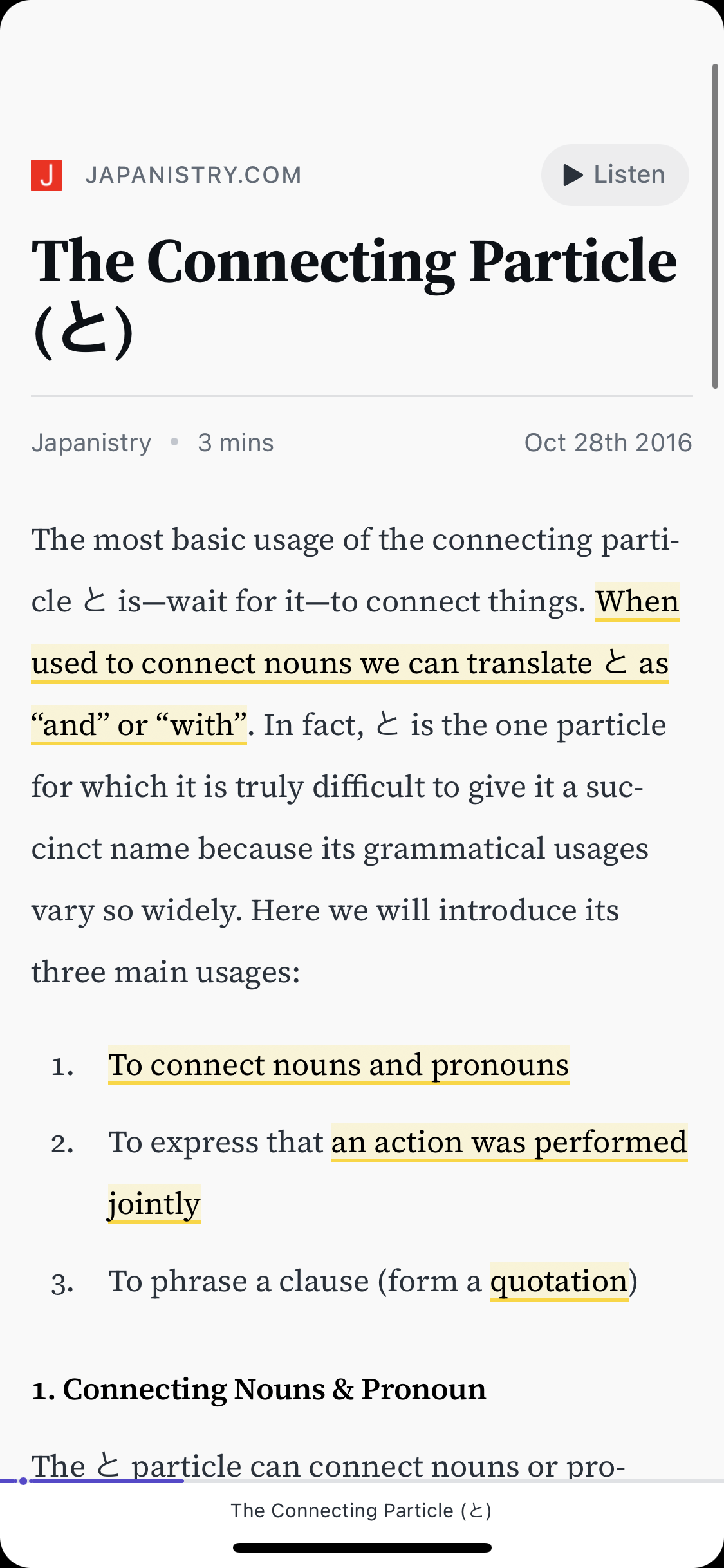 Reader by Readwise left out all the Japanese example sentences when parsing.
