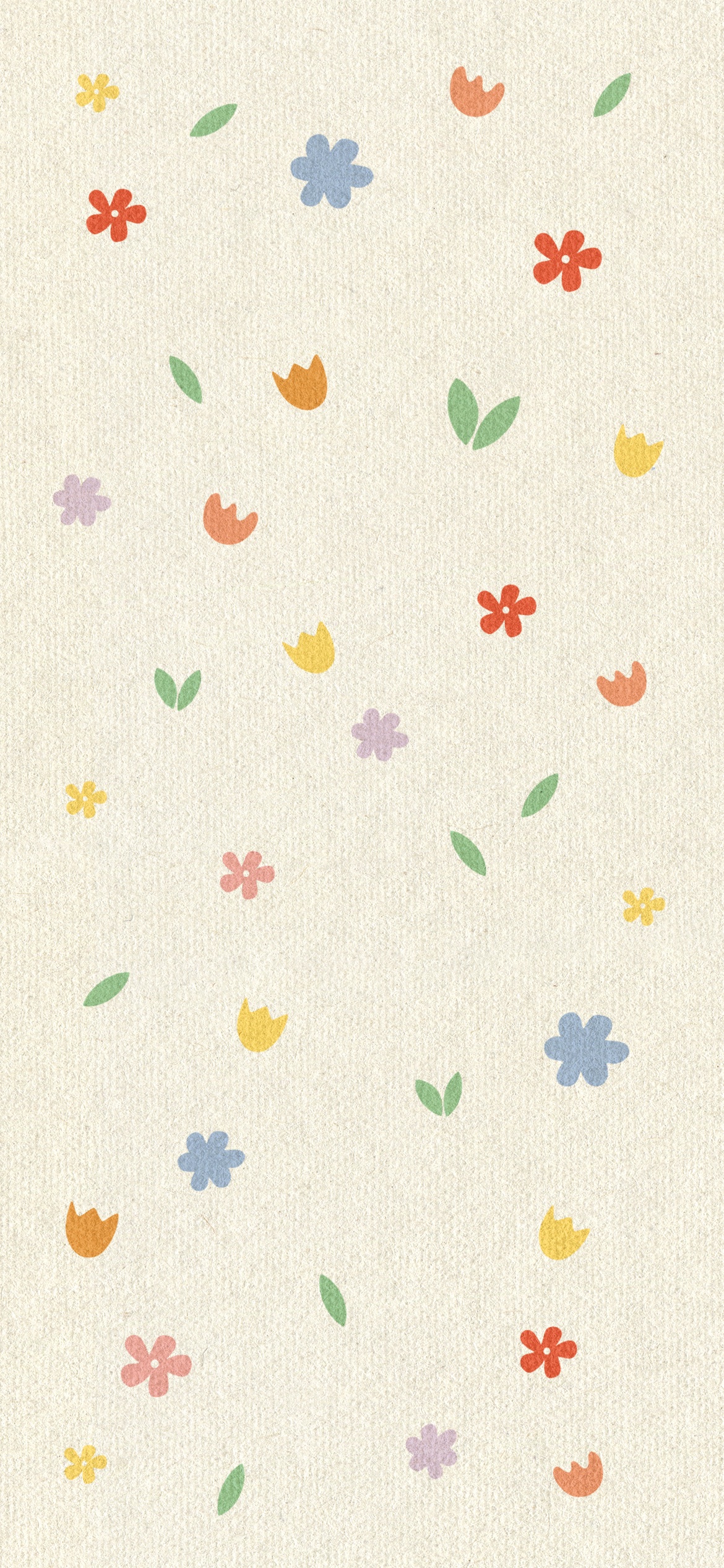 Wallpaper with flowers on cream background